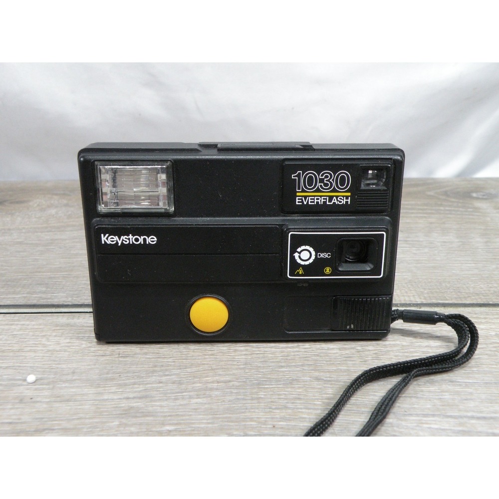 Keystone 1030 Everflash Disc Film Camera - Vintage Made in USA - Black